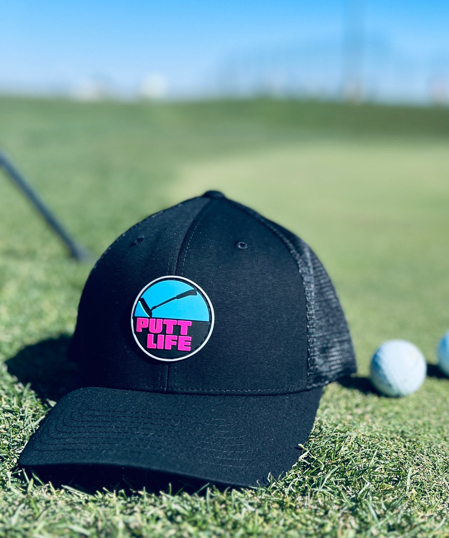 Putt Life and Putter Trucker Hat BLACK