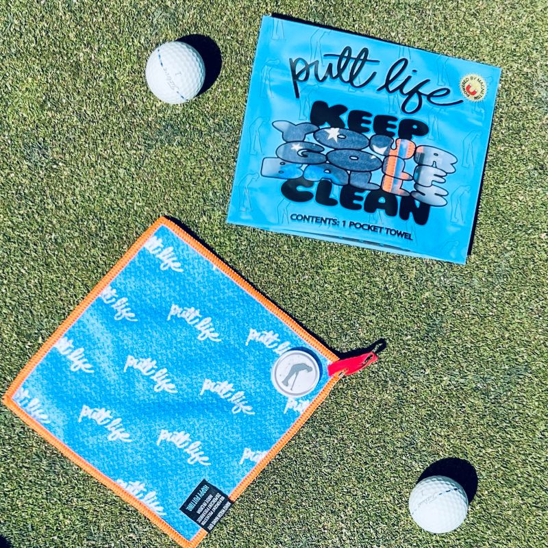 putt life golf moon putting magnet pocket putting towel on bag unique graphic design cool accessory