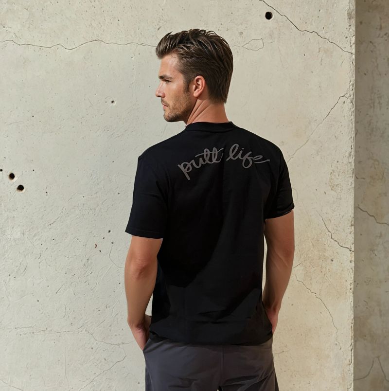 men's black golf putter tee shirt 100 percent premium heavy weight cotton trendy fashion graphic artistic