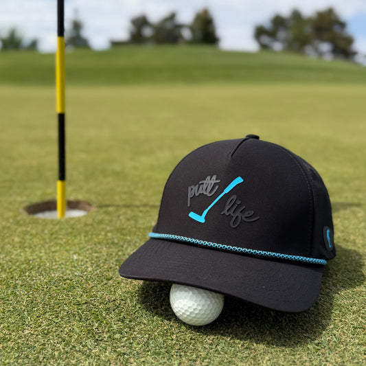 Putt Life and Blue Putter Rope Hat BLACK