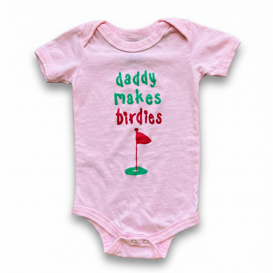 Daddy Makes Birdies Onesie PINK