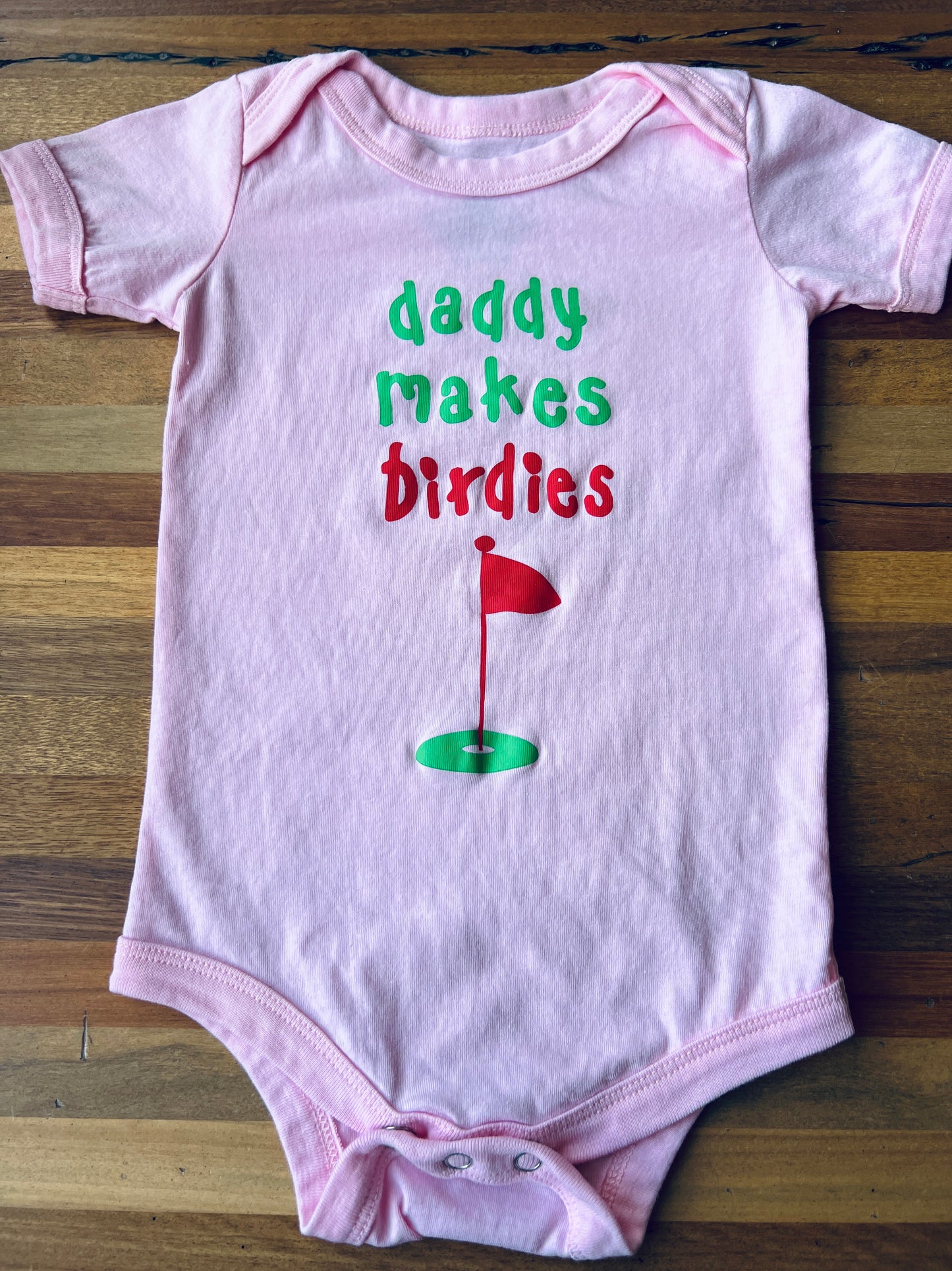 Daddy Makes Birdies Onesie PINK