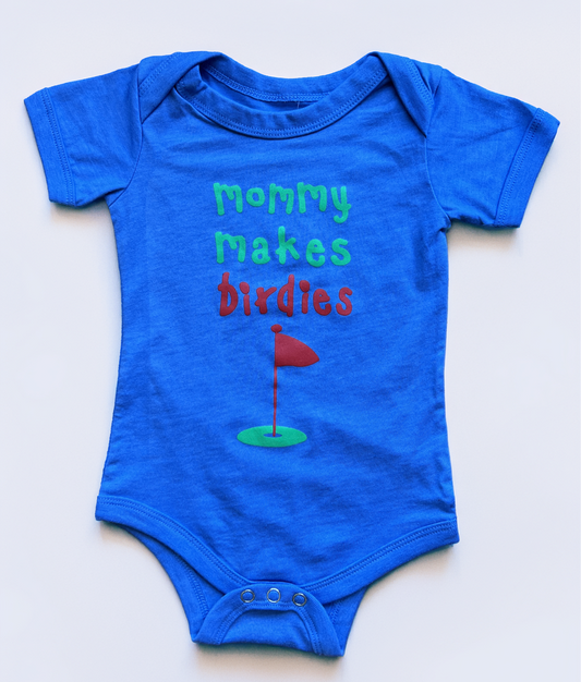 Mommy Makes Birdies Onesie BLUE