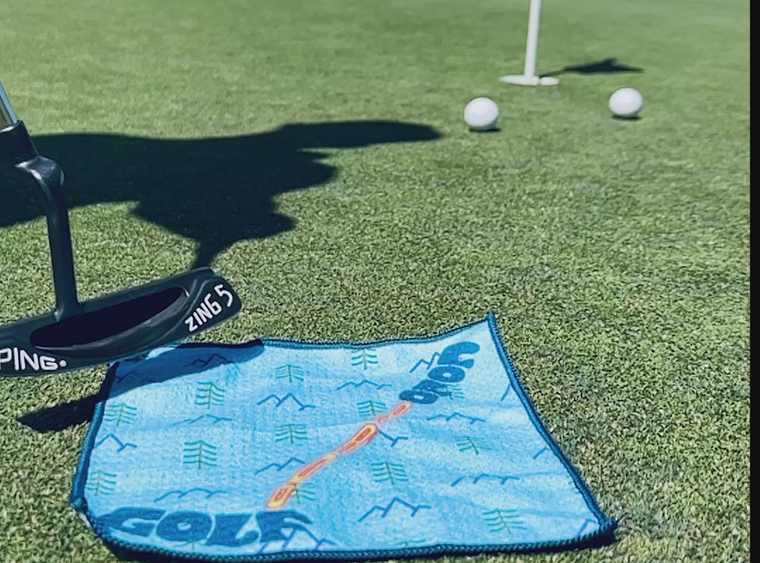 Load video: video clip showing the power of magnets! Three clips of different putt life pocket towels being snatched from the ground using a putter. Magnets!!!