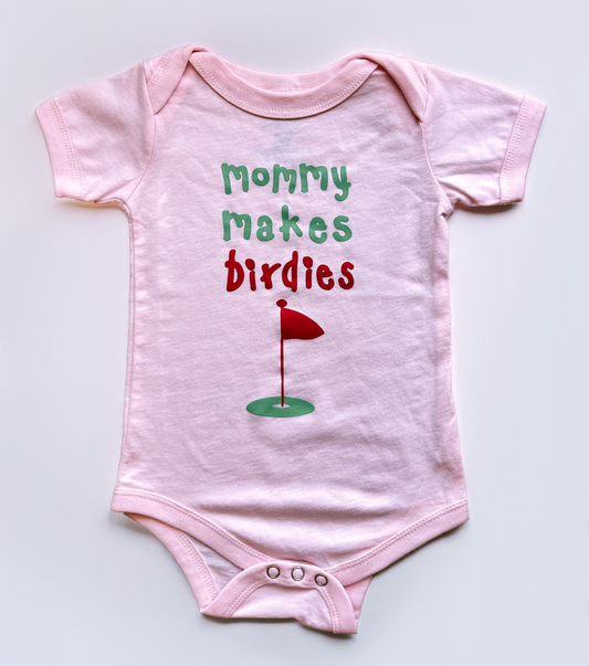 Mommy Makes Birdies Onesie PINK