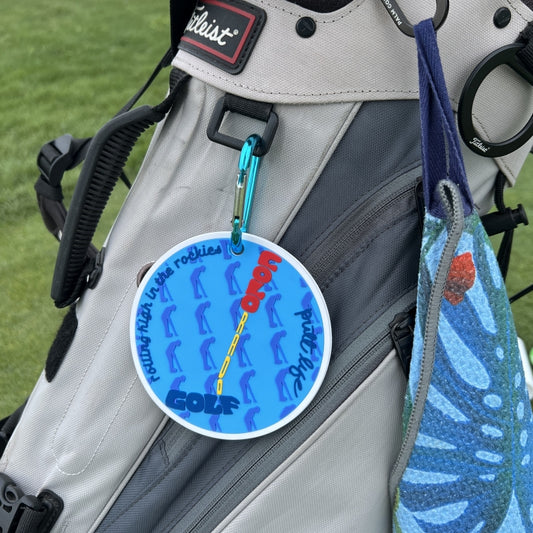 putt life golf Colorado golf putting disc  on bag unique graphic design cool putter accessory