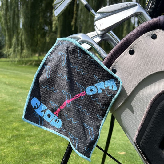 putt life golf florida flow magnet pocket putting towel on bag blue pink graphic cool accessory
